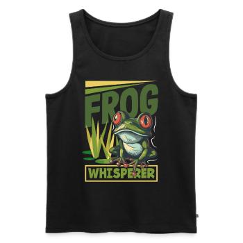 Grenouille amphibie chasseur passionné grenouille - Débardeur bio Premium Homme - noir - Devant - AI Model Male 178 light (178cm)