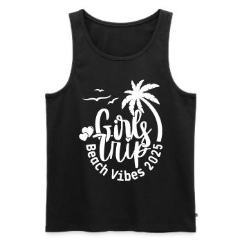 Weekend Girls Trip Beach Vibes 2025 - Men's Premium Organic Tank Top - black - Front - AI Model Male 178 light (178cm)