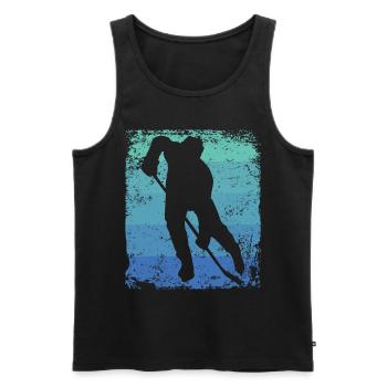 joueurs de hockey sur glace vintage hockey sur glace - Débardeur bio Premium Homme - noir - Devant - AI Model Male 178 light (178cm)