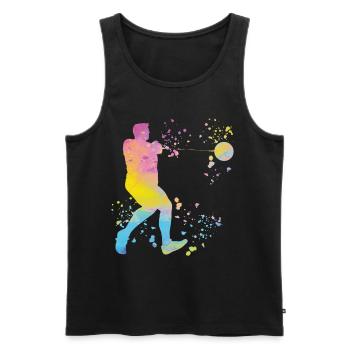 Hammerwerfer Colorsplash Hammerwerfen - Männer Premium Bio Tank Top - Schwarz - Vorne - AI Model Male 178 light (178cm)