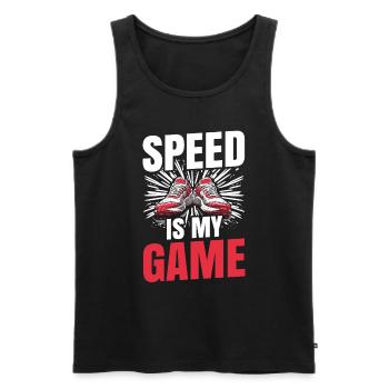 Athletics Athletics Games - Men's Premium Organic Tank Top - black - Front - Michal (187cm)