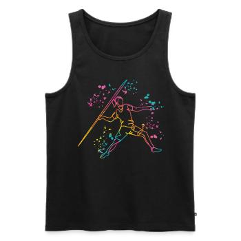 Speerwurf Colorsplash Speerwurf - Männer Premium Bio Tank Top - Schwarz - Vorne - AI Model Male 178 light (178cm)