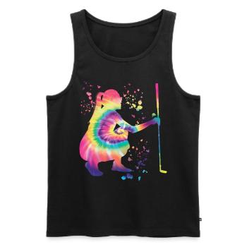 Golfer Colorsplash Kinder Miniaturgolf - Männer Premium Bio Tank Top - Schwarz - Vorne - AI Model Male 178 light (178cm)