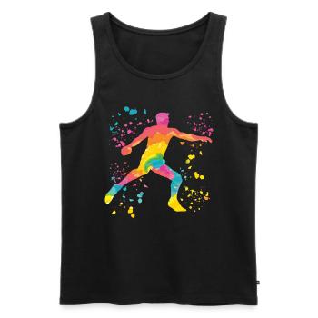 Diskuswerfer Colorsplash Diskuswurf - Männer Premium Bio Tank Top - Schwarz - Vorne - AI Model Male 178 light (178cm)