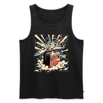 Tolérant au lactose ou intolérant au lactose - Débardeur bio Premium Homme - noir - Devant - AI Model Male 178 light (178cm)