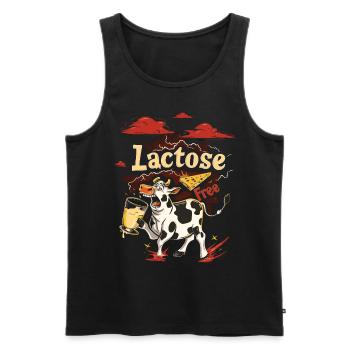 Tolérant au lactose ou intolérant au lactose - Débardeur bio Premium Homme - noir - Devant - AI Model Male 178 light (178cm)