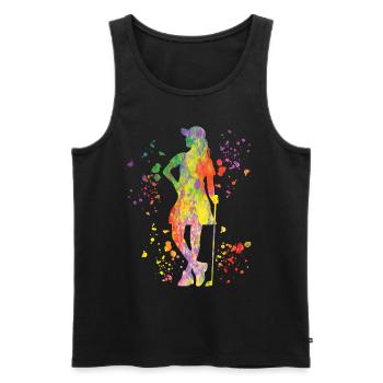 Golfer Colorsplash Kids Miniature Golf - Men's Premium Organic Tank Top - black - Front - AI Model Male 178 light (178cm)