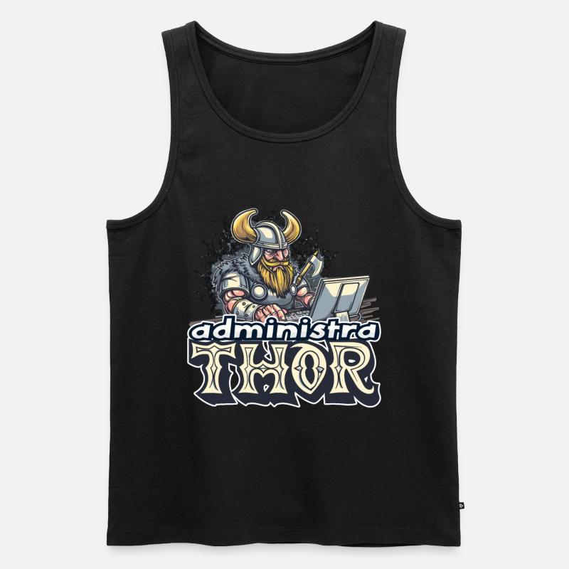 Viking Databaseadministra-thor Nerdy - Männer Premium Bio Tank Top - Schwarz