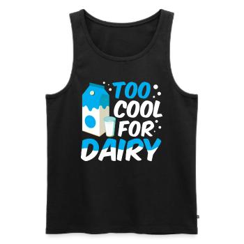 Tolérant au lactose ou intolérant au lactose - Débardeur bio Premium Homme - noir - Devant - AI Model Male 178 light (178cm)