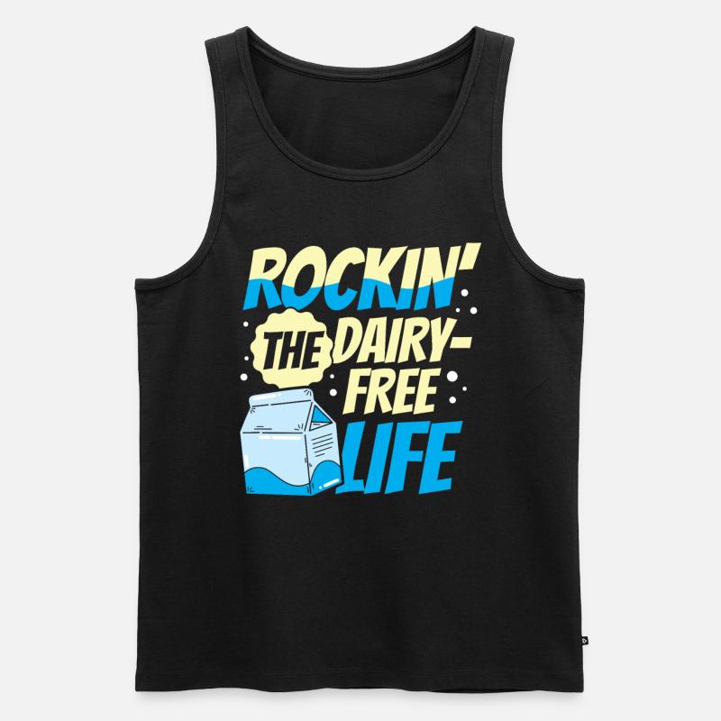 Laktosetolerant Oder Laktoseintolerant - Männer Premium Bio Tank Top - Schwarz