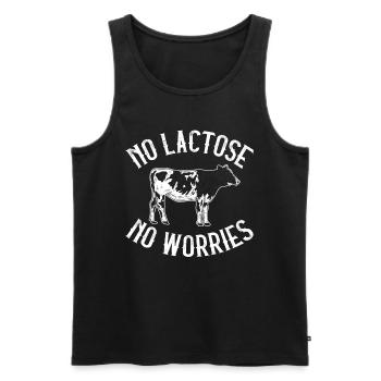 Tolérant au lactose ou intolérant au lactose - Débardeur bio Premium Homme - noir - Devant - AI Model Male 178 light (178cm)