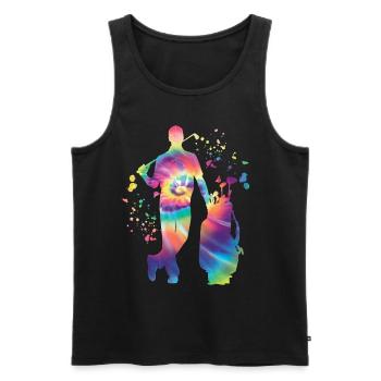 Golfer Colorsplash Kinder Miniaturgolf - Männer Premium Bio Tank Top - Schwarz - Vorne - AI Model Male 178 light (178cm)