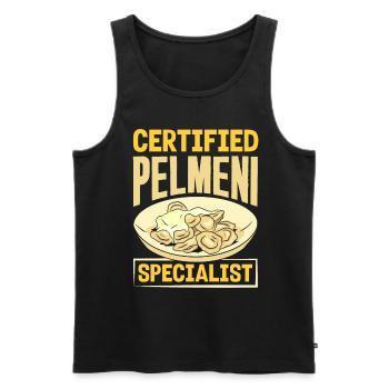 Russian pelmeni Russian dumplings - Men's Premium Organic Tank Top - black - Front - Michal (187cm)