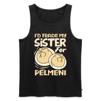 Russian pelmeni Russian dumplings - Men's Premium Organic Tank Top - black - Front - Michal (187cm)