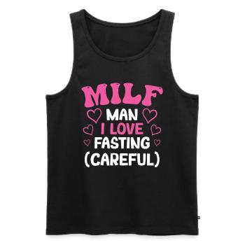Intermittierendes Fasten Abnehmen - Männer Premium Bio Tank Top - Schwarz - Vorne - Michal (187cm)