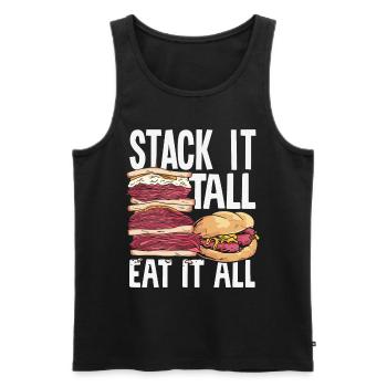 Sandwich Sandwich Snack Célébration - Débardeur bio Premium Homme - noir - Devant - AI Model Male 178 light (178cm)