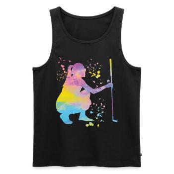 Golfer Colorsplash Kinder Miniaturgolf - Männer Premium Bio Tank Top - Schwarz - Vorne - AI Model Male 178 light (178cm)