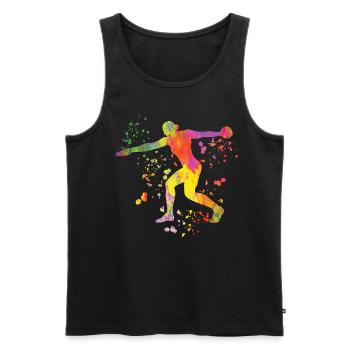 Diskuswerfer Colorsplash Diskuswurf - Männer Premium Bio Tank Top - Schwarz - Vorne - AI Model Male 178 light (178cm)