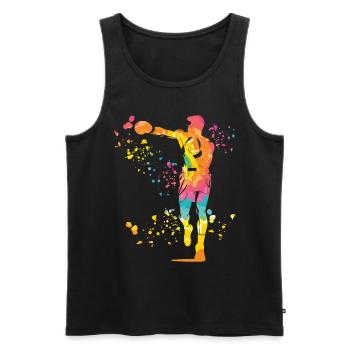 Boxing Fighter Kids Boxing Match Boxer - Men's Premium Organic Tank Top - black - Front - AI Model Male 178 light (178cm)