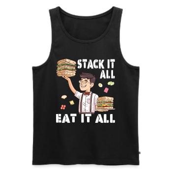 Sandwich Sandwich Snack Célébration - Débardeur bio Premium Homme - noir - Devant - AI Model Male 178 light (178cm)