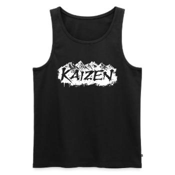 Hiragana Katakana Kaizen-methode Kaizen - Débardeur bio Premium Homme - noir - Devant - AI Model Male 178 light (178cm)