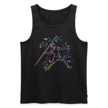Speerwurf Colorsplash Speerwurf - Männer Premium Bio Tank Top - Schwarz - Vorne - AI Model Male 178 light (178cm)