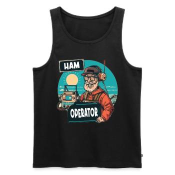Stolzer Amateurfunk-betreiber - Männer Premium Bio Tank Top - Schwarz - Vorne - Michal (187cm)