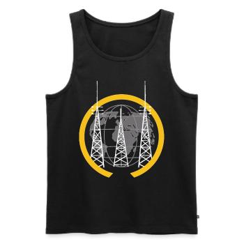 Stolzer Amateurfunk-betreiber - Männer Premium Bio Tank Top - Schwarz - Vorne - Michal (187cm)