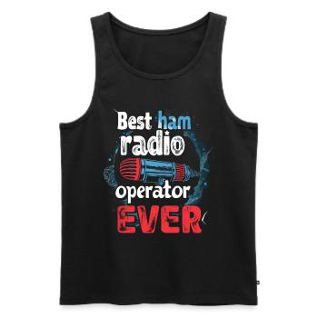Stolzer Amateurfunk-betreiber - Männer Premium Bio Tank Top - Schwarz - Vorne - Michal (187cm)