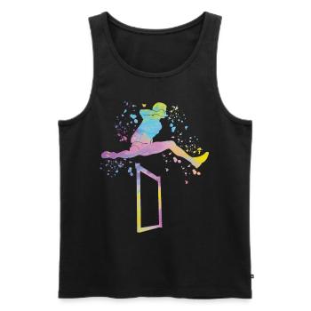 Hurdle Run Obstacle Course Kids Hurdle Run - Men's Premium Organic Tank Top - black - Front - AI Model Male 178 light (178cm)