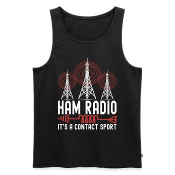 Proud amateur radio operator - Men's Premium Organic Tank Top - black - Front - AI Model Male 178 light (178cm)