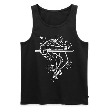 Saut en hauteur Aquarelle Saut en hauteur - Débardeur bio Premium Homme - noir - Devant - AI Model Male 178 light (178cm)