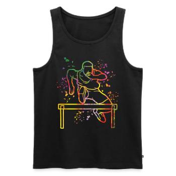 Hurdle Run Obstacle Course Kids Hurdle Run - Men's Premium Organic Tank Top - black - Front - AI Model Male 178 light (178cm)