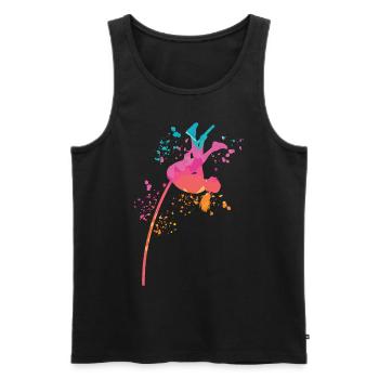 Perchiste Enfant Saut à la perche - Débardeur bio Premium Homme - noir - Devant - Michal (187cm)