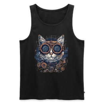 Steam Punk Art Funky Steampunk - Men's Premium Organic Tank Top - black - Front - Michal (187cm)