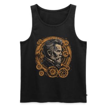 Steam Punk Art Funky Steampunk - Men's Premium Organic Tank Top - black - Front - Michal (187cm)