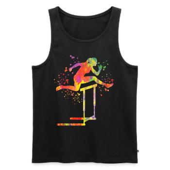 Hurdle Run Obstacle Course Kids Hurdle Run - Men's Premium Organic Tank Top - black - Front - AI Model Male 178 light (178cm)