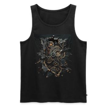 Steam Punk Art Funky Steampunk - Men's Premium Organic Tank Top - black - Front - Michal (187cm)