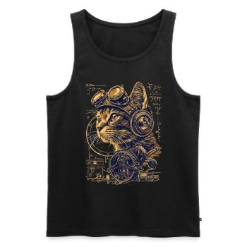 Steam Punk Art Funky Steampunk - Débardeur bio Premium Homme - noir - Devant - AI Model Male 178 light (178cm)