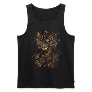 Steam Punk Art Funky Steampunk - Men's Premium Organic Tank Top - black - Front - Michal (187cm)