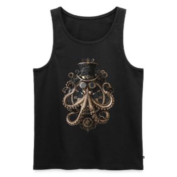 Steam Punk Art Funky Steampunk - Men's Premium Organic Tank Top - black - Front - Michal (187cm)