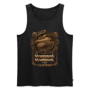 Steam Punk Art Funky Steampunk - Men's Premium Organic Tank Top - black - Front - Michal (187cm)