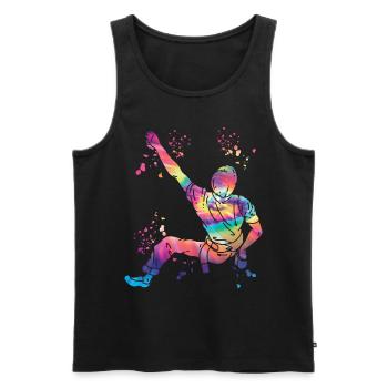Boulderer Colorsplash Boulder Bouldern - Männer Premium Bio Tank Top - Schwarz - Vorne - AI Model Male 178 light (178cm)