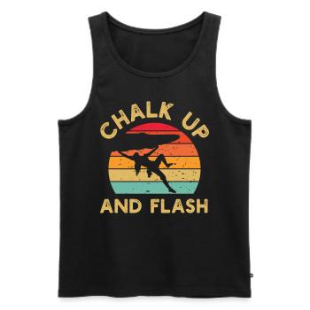 Chalk Up and Flash Boulderer Boulder - Men's Premium Organic Tank Top - black - Front - Michal (187cm)