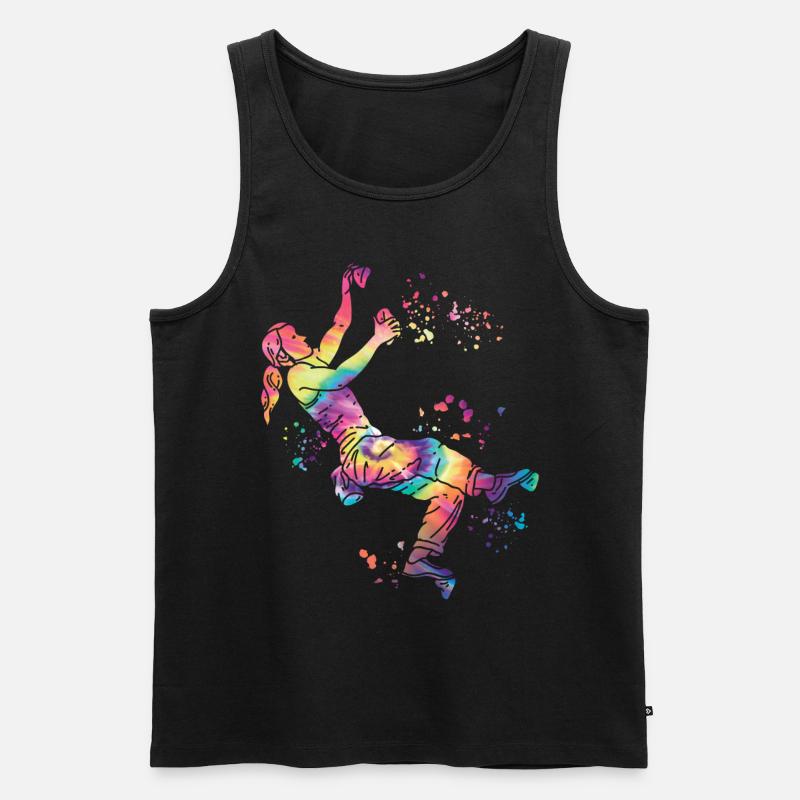 Boulderer Colorsplash Boulder Bouldern - Männer Premium Bio Tank Top - Schwarz