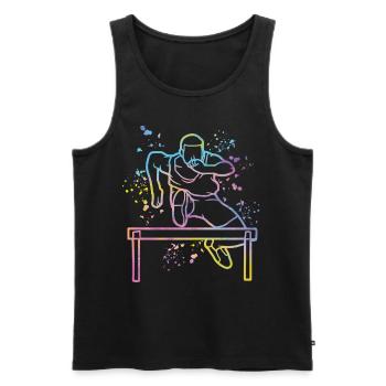Hurdle Run Obstacle Course Kids Hurdle Run - Men's Premium Organic Tank Top - black - Front - AI Model Male 178 light (178cm)