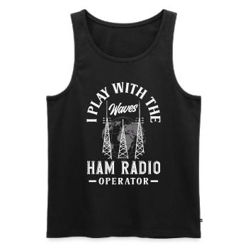 Stolzer Amateurfunk-betreiber - Männer Premium Bio Tank Top - Schwarz - Vorne - Michal (187cm)