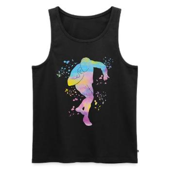 Lanceur de poids Colorsplash Lancer de poids - Débardeur bio Premium Homme - noir - Devant - AI Model Male 178 light (178cm)