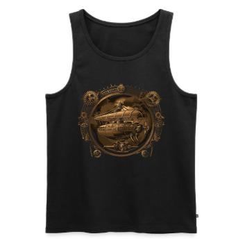 Steam Punk Art Funky Steampunk - Men's Premium Organic Tank Top - black - Front - Michal (187cm)