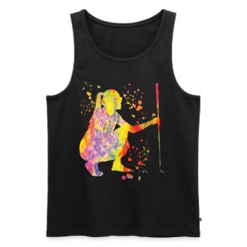 Golfer Colorsplash Kinder Miniaturgolf - Männer Premium Bio Tank Top - Schwarz - Vorne - AI Model Male 178 light (178cm)